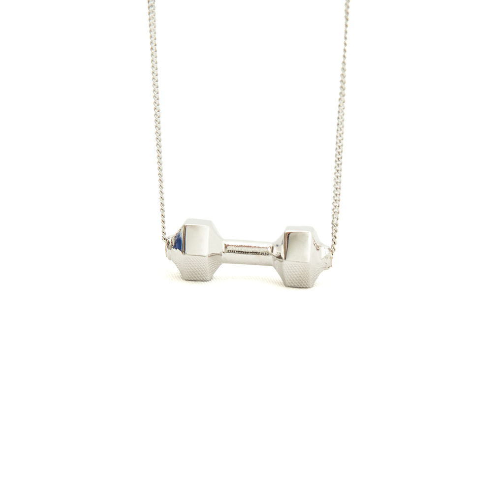 18kt White Gold Dumbbell necklace large