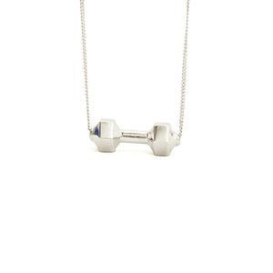 18kt White Gold Dumbbell necklace large